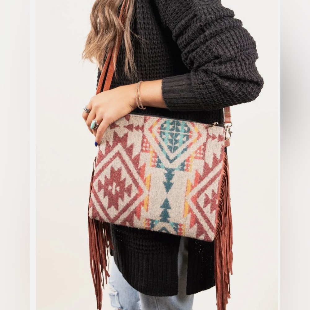 Bohemian Fringe Crossbody Bag - Multicolor